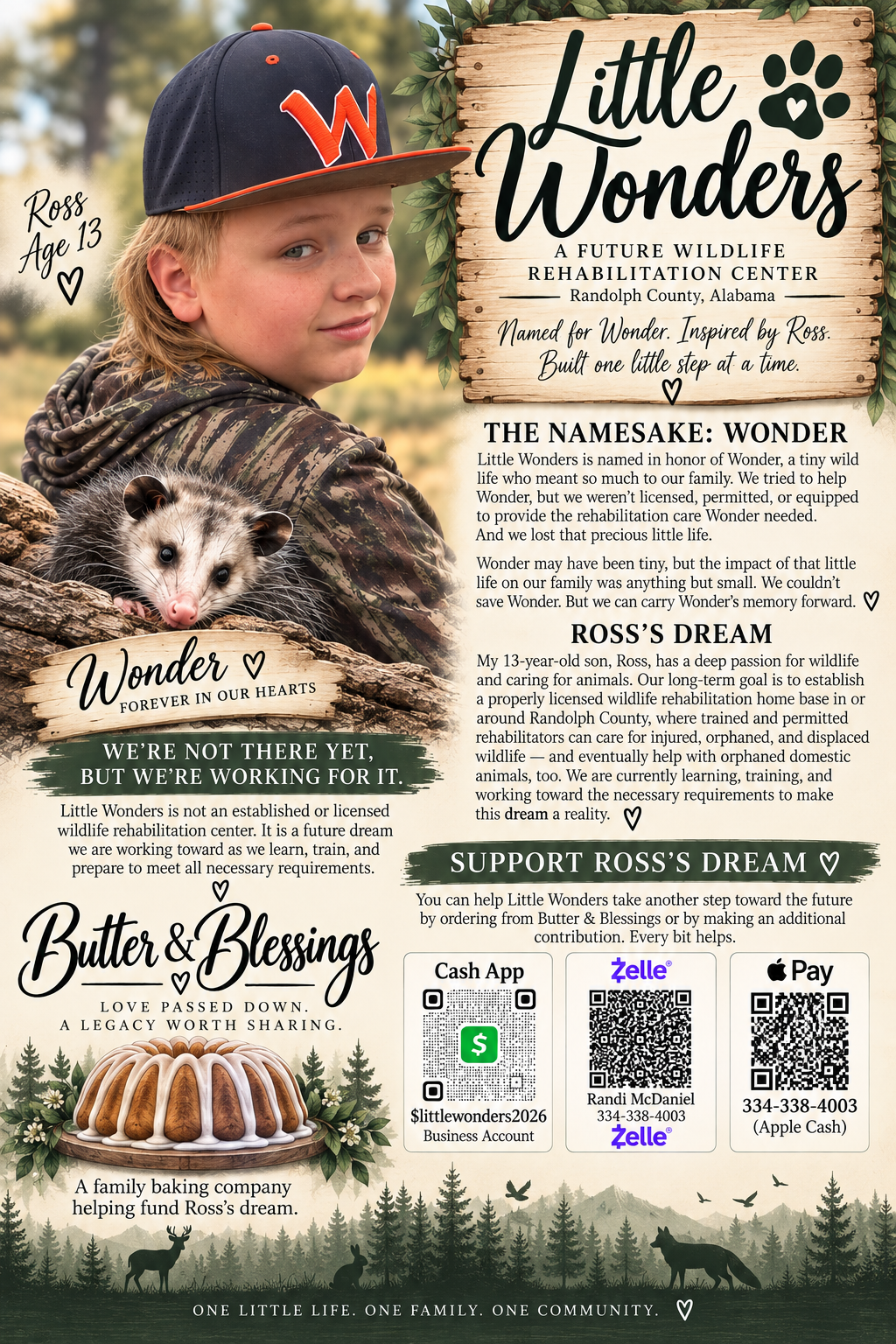 Little Wonders wildlife rehabilitation dream and the Butter & Blessings family story