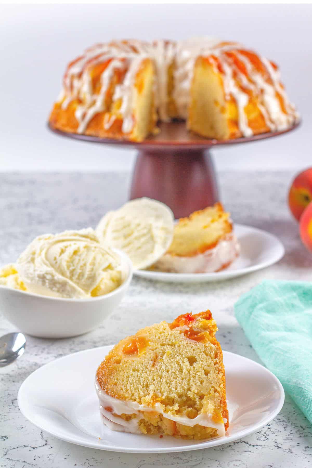 Peach Cobbler Bundt cake from Butter & Blessings